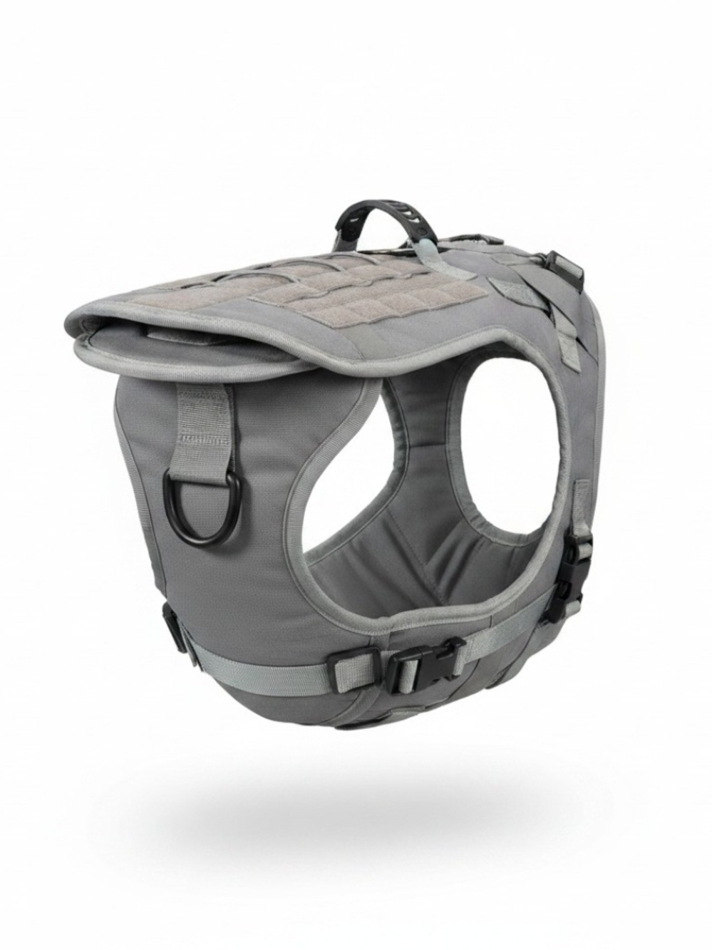 Tactical No Pull Dog Harness in Gray Large/Medium Size Dogs Reinforced Stitching